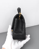 Mini Rectangle with Top Handle 21S Black Caviar Brushed Gold Hardware