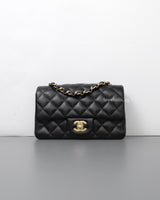 Chanel Mini Rectangle Black Caviar Light Gold Hardware-front1