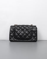 Chanel Mini Rectangle Black Caviar Light Gold Hardware-back