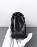 Chanel Mini Rectangle Black Caviar Light Gold Hardware-details