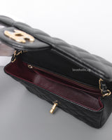 Chanel Mini Rectangle Black Caviar Light Gold Hardware-details
