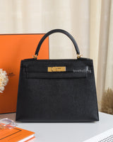 Hermes Kelly Sellier 28 | Black Epsom Gold Hardware-front