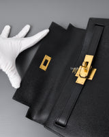 Hermes Kelly Sellier 28 | Black Epsom Gold Hardware-details