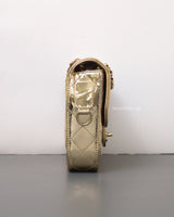 Chanel Mini Flap Bag 24C Metallic Gold Patent Leather Gold Hardware-side