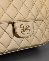 Chanel Mini Flap Bag 24C Metallic Gold Patent Leather Gold Hardware-details
