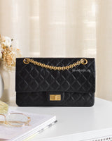 Chanel Reissue 2.55 Small | Black Aged Calfskin Brushed Gold Hardware-front
