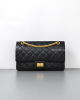 Chanel Reissue 2.55 Small | Black Aged Calfskin Brushed Gold Hardware-front1
