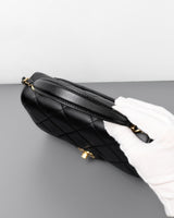 Chanel Top Handle Flap Bag Black Lambskin Gold Hardware-details