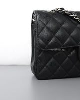 Chanel Classic Flap Small | Black Caviar Silver Hardware-details