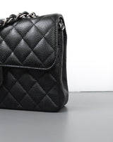 Chanel Classic Flap Small | Black Caviar Silver Hardware-details