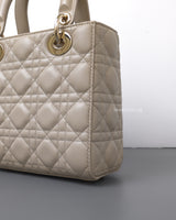 Dior My ABC Lady Dior Small | Sand Beige Lambskin Light Gold Hardware-details