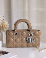 Dior Lady D-Joy Small | Biscuit Lambskin Light Gold Hardware-front