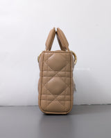 Dior Lady D-Joy Small | Biscuit Lambskin Light Gold Hardware-side