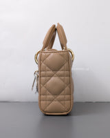 Dior Lady D-Joy Small | Biscuit Lambskin Light Gold Hardware-details
