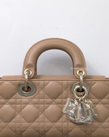 Dior Lady D-Joy Small | Biscuit Lambskin Light Gold Hardware-details