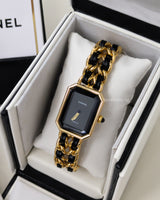 Chanel Vintage Premiere Watch 1987 Size M | 24K Gold Hardware-front