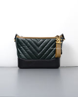 Chanel Gabrielle Hobo Small | Green Black Calfskin Multicolored Hardware-front1