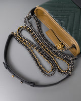 Chanel Gabrielle Hobo Small | Green Black Calfskin Multicolored Hardware-details