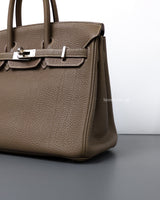 Hermes Birkin Retourne 25 | Etoupe Togo Palladium Hardware-details