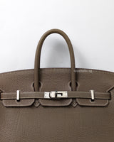 Hermes Birkin Retourne 25 | Etoupe Togo Palladium Hardware-details