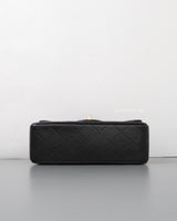 Chanel Mini Rectangle with Top Handle 22P Black Lambskin Light Gold Hardware-details