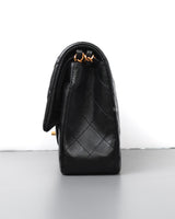 Chanel Classic Flap Medium | Black Lambskin Rose Gold Hardware-details