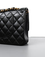 Chanel Classic Flap Medium | Black Lambskin Rose Gold Hardware-details