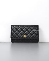 Chanel Wallet On Chain Black Caviar Gold Hardware-front1