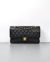 Chanel Classic Flap Medium | Black Caviar Gold Hardware-front1
