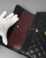 Chanel Classic Flap Medium | Black Caviar Gold Hardware-details