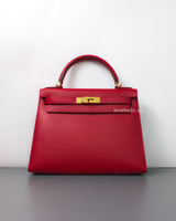 Hermes Kelly Sellier 28 | Rouge Casaque Epsom Gold Hardware-front1
