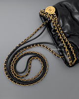 Chanel Chanel 22 Mini | Black Lambskin Brushed Gold Hardware-details