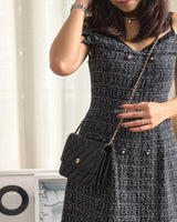 Chanel Wallet On Chain Square | Black Caviar Light Gold Hardware-model