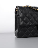 Chanel Classic Flap Medium | Black Lambskin Gold Hardware-details