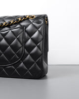 Chanel Classic Flap Medium | Black Lambskin Gold Hardware-details