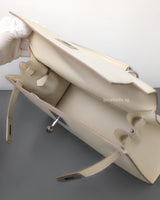 Hermes Kelly Sellier 28 | Craie Epsom Palladium Hardware-details