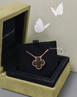 Van Cleef & Arpels VCA Vintage Alhambra Necklace Pendant | Grey Mother of Pearl 18K Rose Gold-front