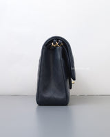 Chanel Classic Flap Medium | Navy Blue Caviar Light Gold Hardware-side