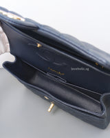 Chanel Classic Flap Medium | Navy Blue Caviar Light Gold Hardware-details