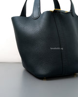Hermes Picotin Lock 18 Vert Cypress Taurillon Clemence Gold Hardware-details