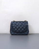 Chanel Classic Flap Mini Square | 18S Dark Blue Caviar Gold Hardware-back