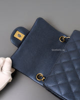 Chanel Classic Flap Mini Square | 18S Dark Blue Caviar Gold Hardware-details