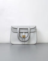 Hermes Halzan 25 | Bleu Pale Taurillon Clemence Gold Hardware-front1