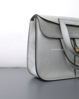 Hermes Halzan 25 | Bleu Pale Taurillon Clemence Gold Hardware-details