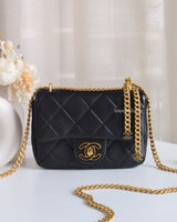 Chanel Flap Bag Mini | 22P Black Lambskin Gold Hardware-front