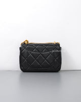 Chanel Flap Bag Mini | 22P Black Lambskin Gold Hardware-back
