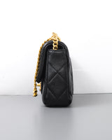 Chanel Flap Bag Mini | 22P Black Lambskin Gold Hardware-details