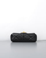 Chanel Flap Bag Mini | 22P Black Lambskin Gold Hardware-details