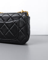 Chanel Flap Bag Mini | 22P Black Lambskin Gold Hardware-details