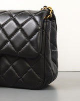 Chanel Pearl Crush Mini Rectangle Black Lambskin Brushed Gold Hardware-details